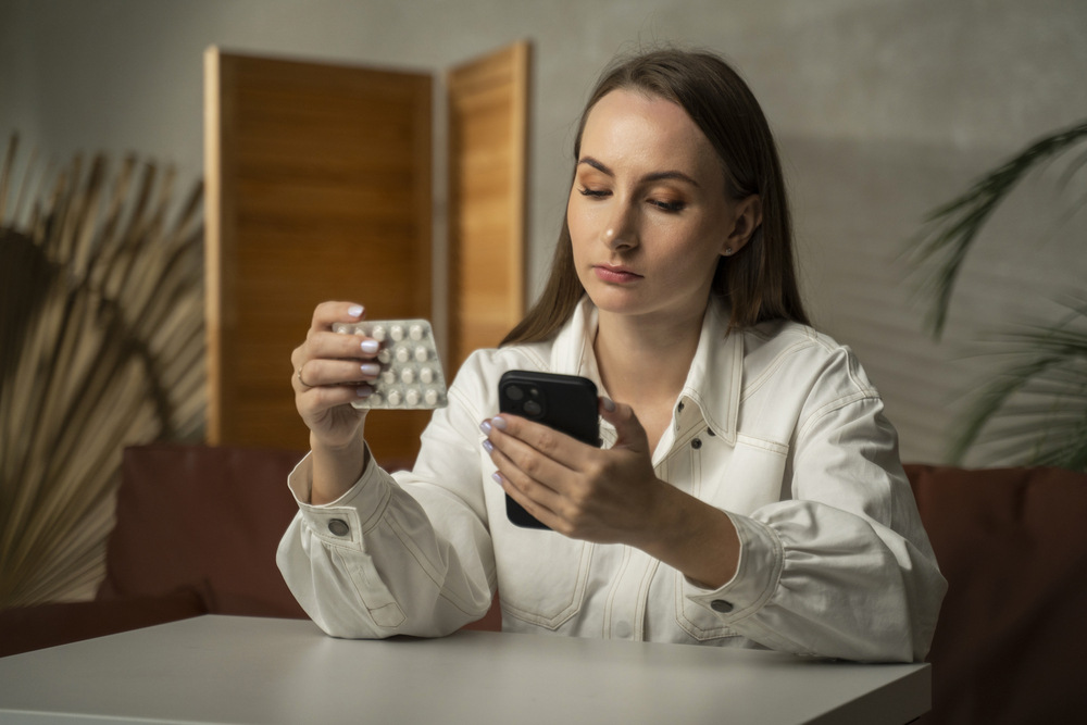  co-zwieksza-wchlanianie-zelaza-kobieta-analizuje-etykiete-tabletek