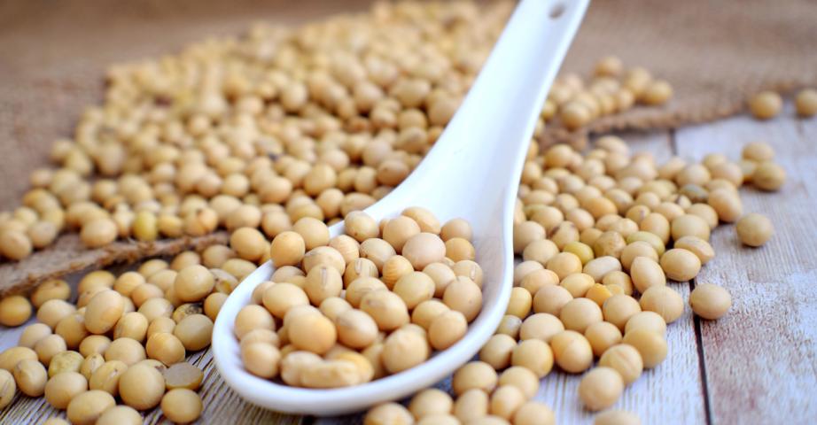 Protein-rich vegetable products - soybeans, pistachios, almonds, groats.