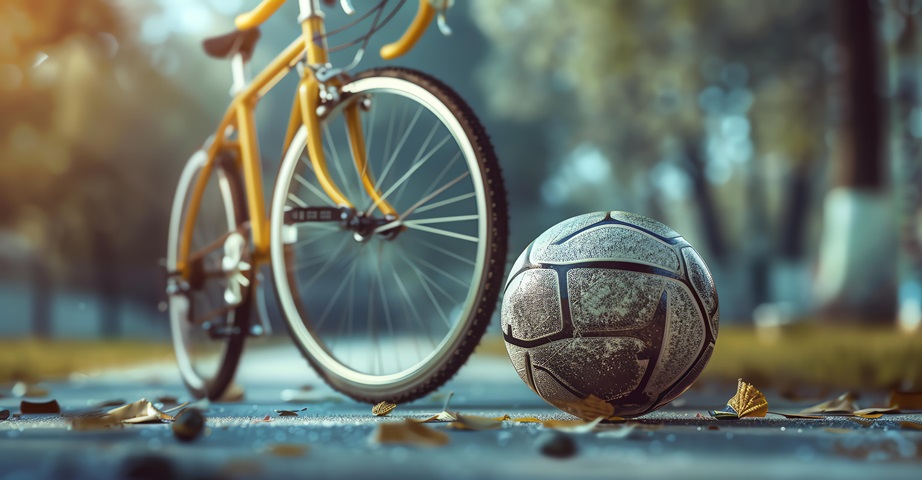 Miłośnicy rowerów i piłki stworzyli dyscyplinę sportową znaną jako piłka rowerowa - na rowerach należy grać w piłkę.