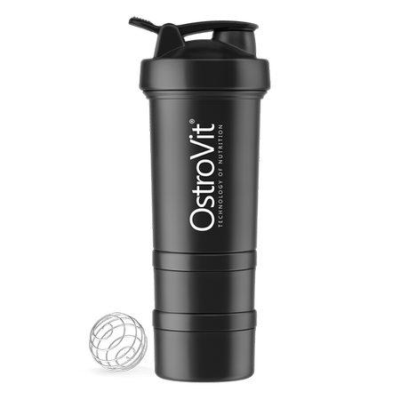 OstroVit Shaker Premium 450 ml with 2 pill boxes and mixing ball