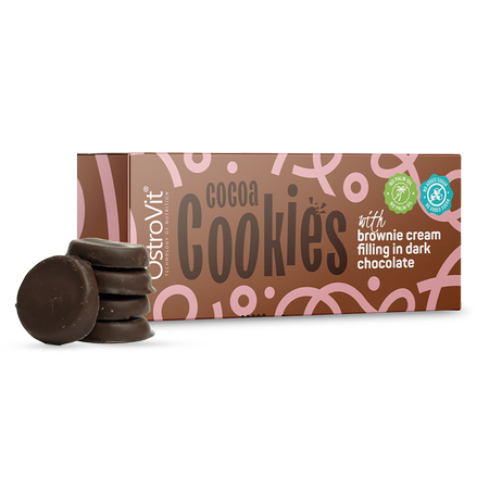 OstroVit Cocoa Cookies with brownie cream in dessert chocolate 128 g