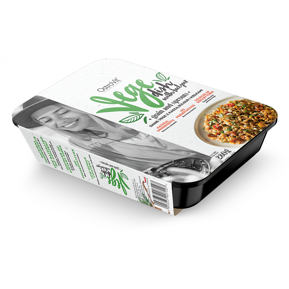 OstroVit VEGE Dish with Bulgur Grain and Sprouts 280 g VEGE dish with bulgur  grain and sprouts - 3,64 € | Official store of the manufacturer