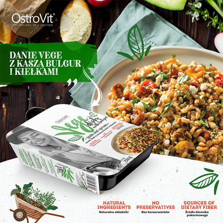 OstroVit VEGE Dish with Bulgur Grain and Sprouts 280 g VEGE dish with bulgur  grain and sprouts - 3,64 € | Official store of the manufacturer