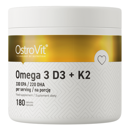 OstroVit Omega 3 D3+K2 180 capsules