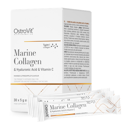 OstroVit Marine Collageen + Hyaluronzuur + Vitamine C 5 gx 30 DOOS mango met ananas