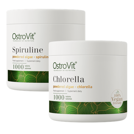 OstroVit Chlorella VEGE 1000 tablets + Spiruline VEGE 1000 tablets