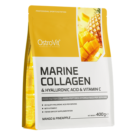OstroVit Kolagen Morski + Kwas Hialuronowy + Witamina C 400 g
