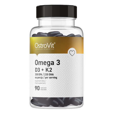 OstroVit Omega 3 D3+K2 90 Kapseln