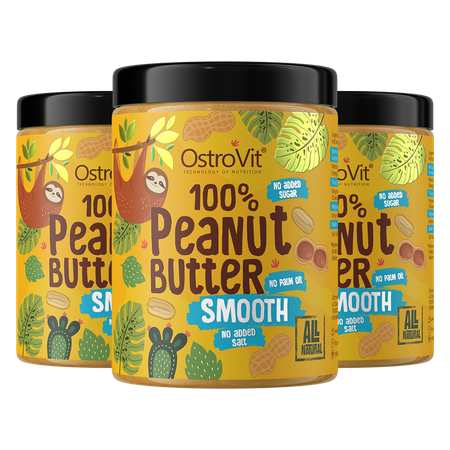 3 x OstroVit Peanut Butter 100% Smooth 1000 g