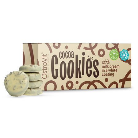 OstroVit Cocoa cookies with milk cream in white glaze 128 g