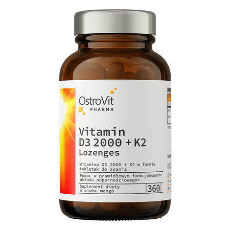OstroVit Pharma Vitamin D3 2000 IU + K2 360 Lutschtabletten