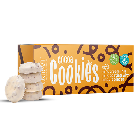 OstroVit Cocoa Cookies with milk cream in milk glaze with pieces of biscuits 128 g