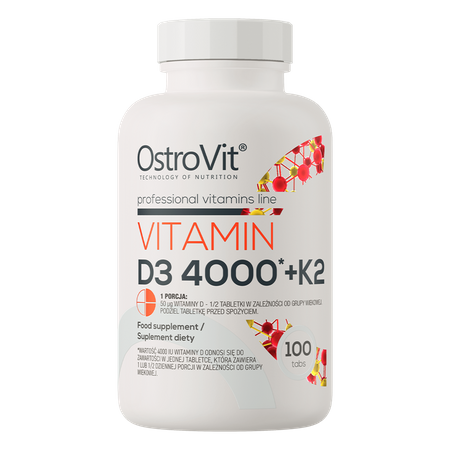 OstroVit Vitamin D3 4000 IU + K2 100 Tabletten