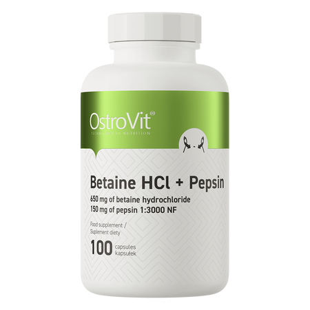 OstroVit Betaina HCl + Pepsyna 100 kapsułek