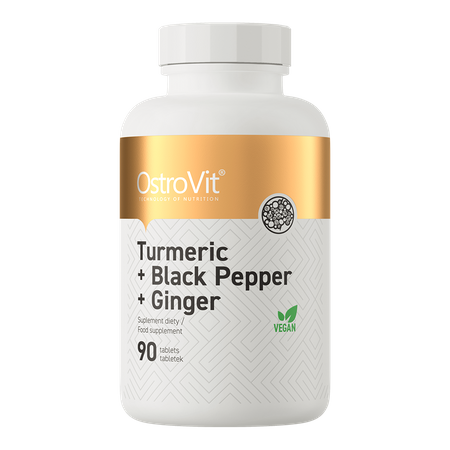 OstroVit Kurkumina + Czarny Pieprz + Imbir 90 tabletek