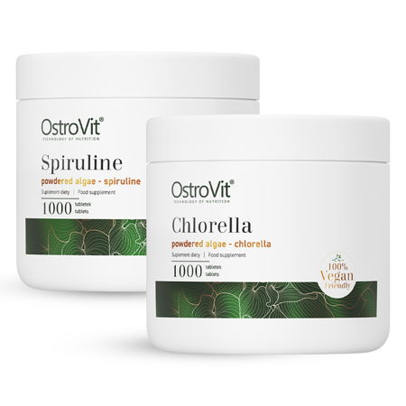 OstroVit Chlorella 1000 tabletek + OstroVit Spirulina 1000 tabletek