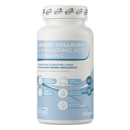 Ethic Nutraceutici™ Морской Kоллаген + Гиалуроновой Kислотой + Bитамином С 120 капсул